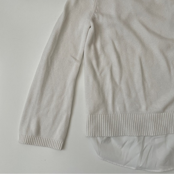 Women's Simply Vera Vera Wang Lace-Up Mock Layer Sweater, Size S Small in Cream - Picture 5 of 14